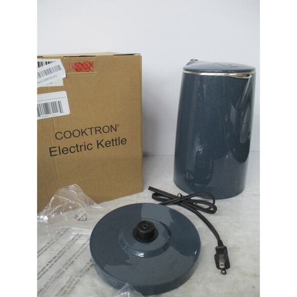 USED COOKTRON Quiet Double Wall Electric Kettle,BPA-Free,Auto Shut-Off,blue-1.7L - Picture 2 of 7